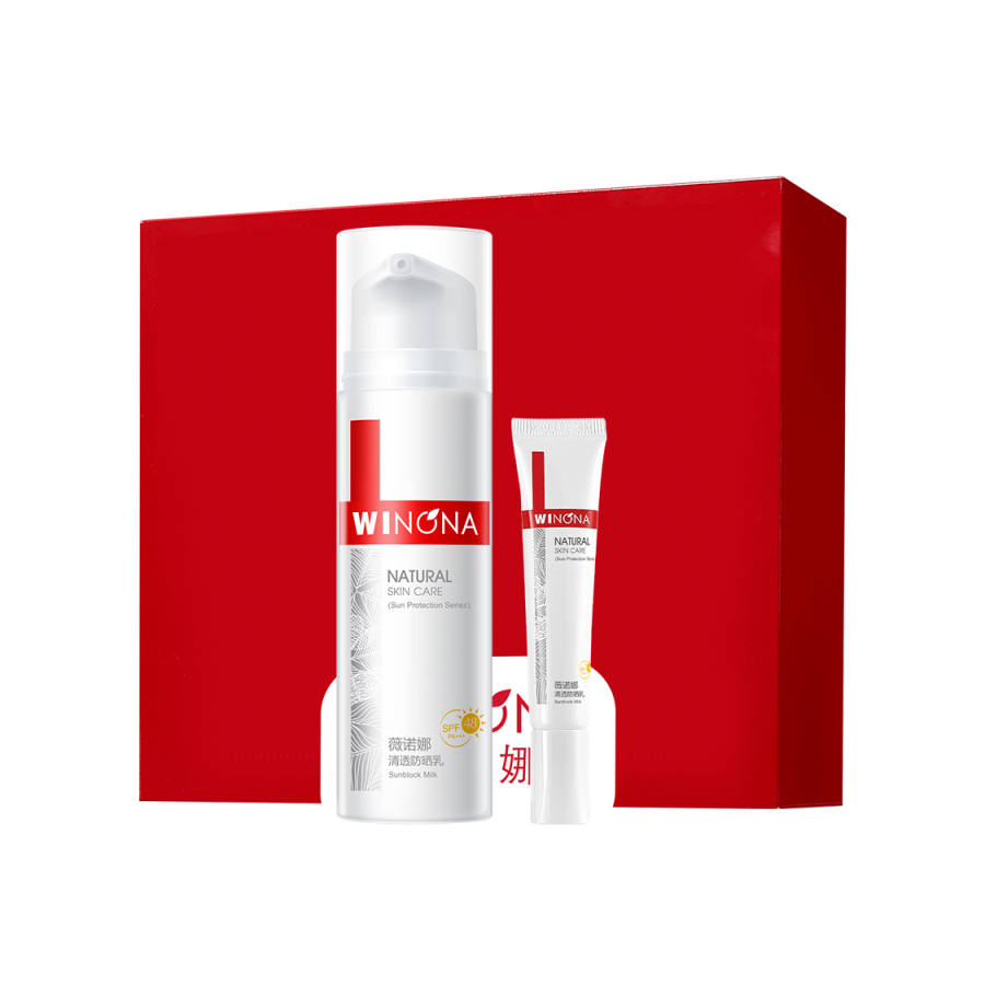 Winona Clear Sun Protection Lotion Gift Box Set Soothing Hydrating Repairing Sensitive Skin 50g+15g