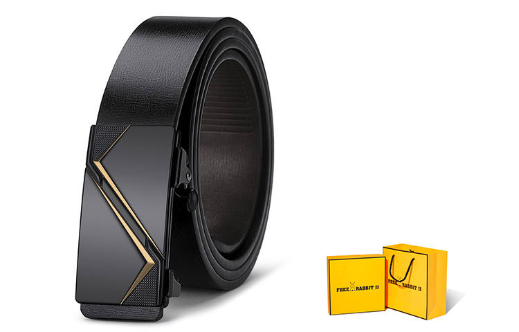FREE RABBITⅡ Genuine Leather Automatic Buckle Toothless Business Inner Wear Cow Leather Belts Unisex