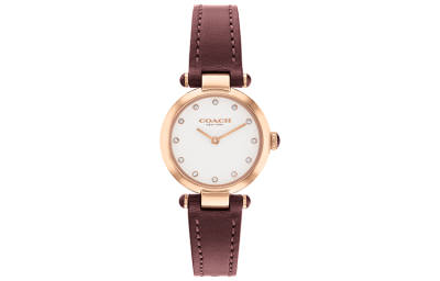 COACH CARY Wrist Watches Quartz Movement Leather Strap 26mm White Dial Women's Watch