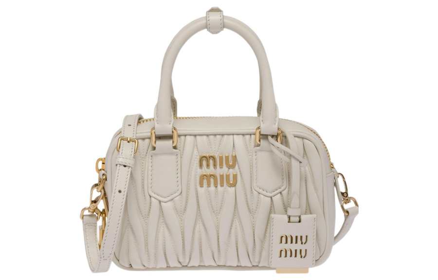 MIU MIU ArcadieMatelassé Soft Sheepskin Handbag Women's White
