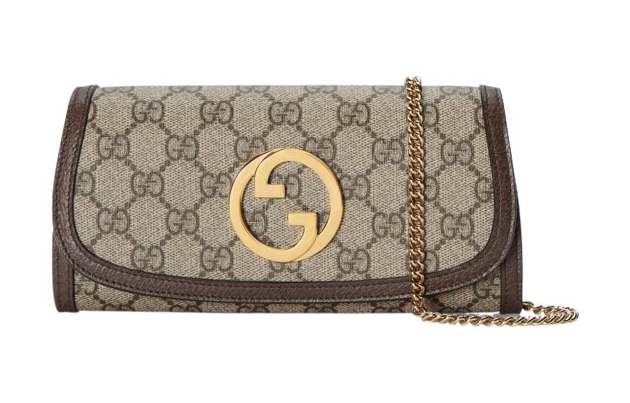 GUCCI Blondie Canvas With Leather Shoulder Bag, Crossbody Bag, Wallet Regular Women's Beige & Ebony