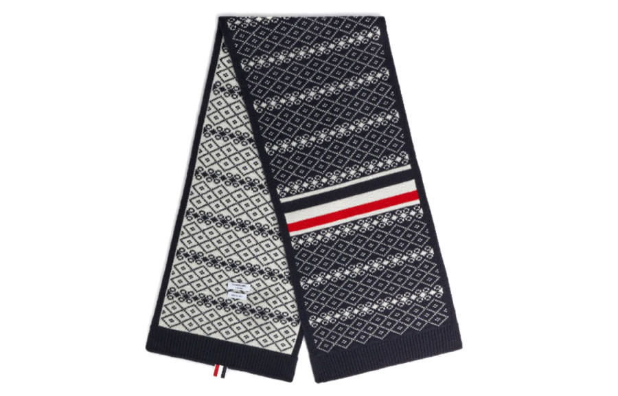 THOM BROWNE THOM BROWNE Two-tone Knit Scarf