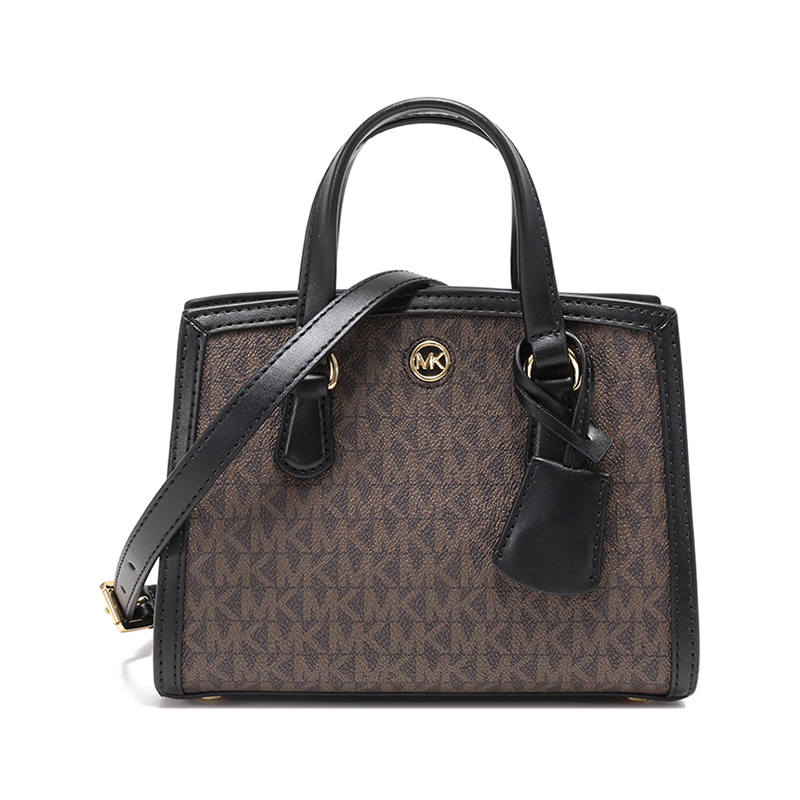 MICHAEL KORS Chantal Litchi Grain Tote Bag, Shopping Bag, Shoulder Bag, Handbag Mini Women's Black Brown