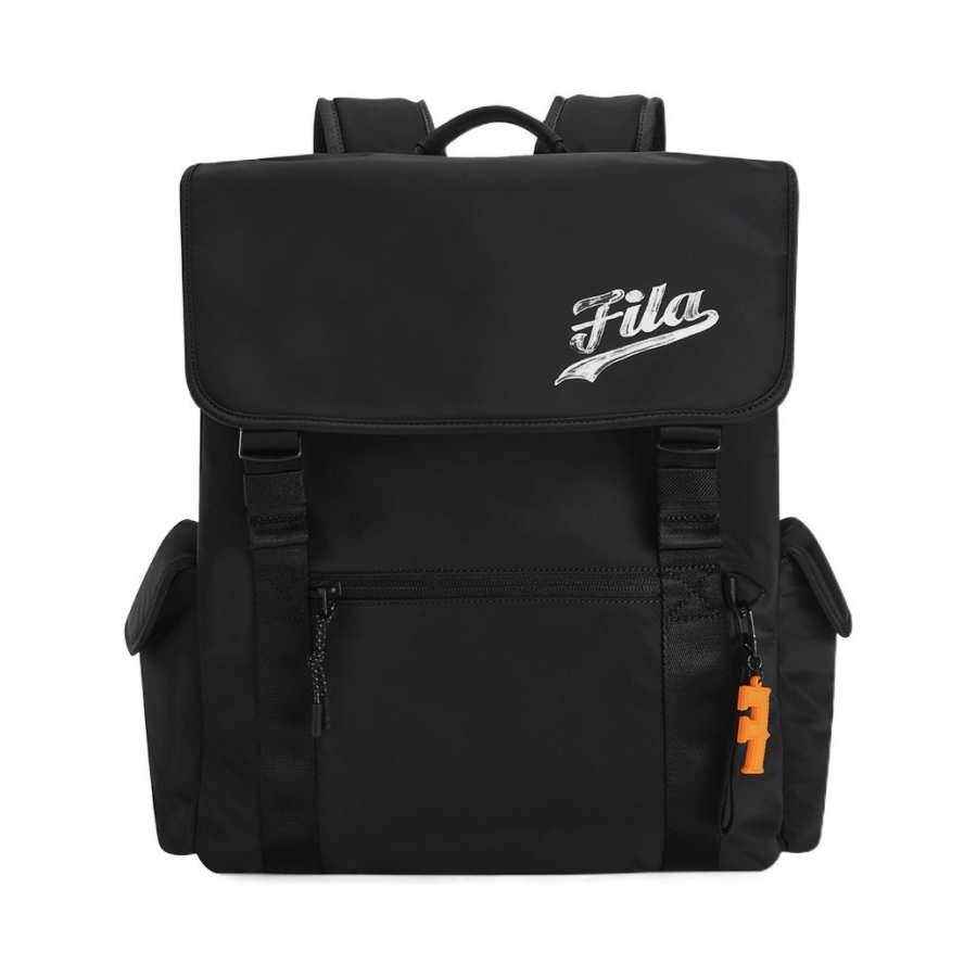 FILA FUSION Large Capacity Fabric Backpack Unisex Black