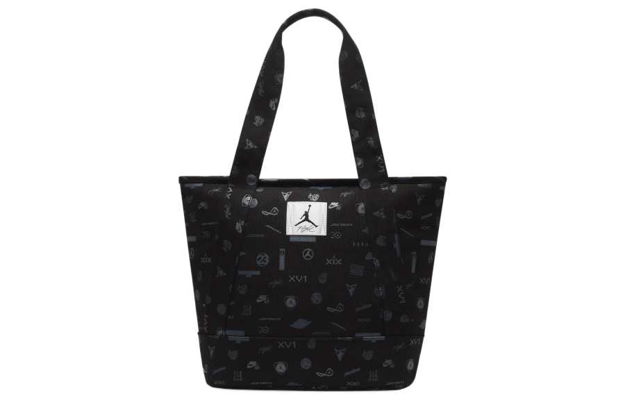 Jordan Jordan Cotton Tote Bag, Shopping Bag, Handbag Regular Unisex Black