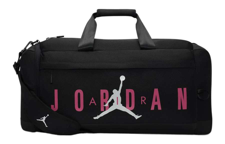 Jordan Jordan Polyester Luggage Bag, Shoulder Bag, Crossbody Bag, Handbag Regular Unisex Black Pink