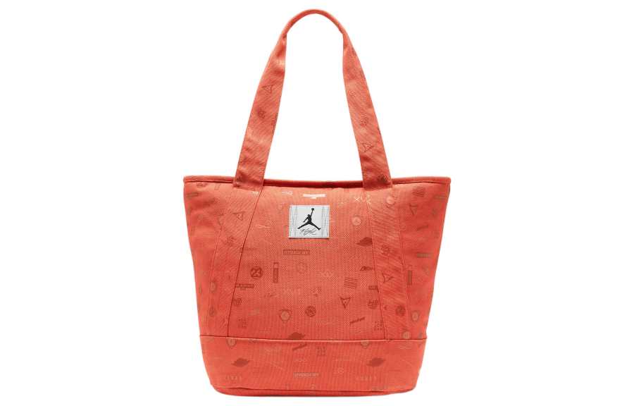 Jordan Jordan Recycled Cotton Tote Bag, Shopping Bag, Shoulder Bag, Handbag Regular Unisex Orange