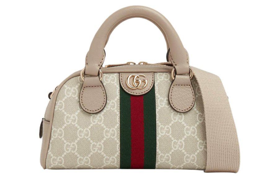 GUCCI Ophidia Canvas With Leather Shoulder Bag, Crossbody Bag, Handbag Mini Women's Beige