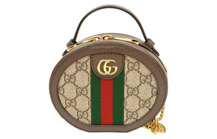 GUCCI Ophidia Canvas With Leather Handbag, Shoulder Bag, Crossbody Bag Mini Women's Brown