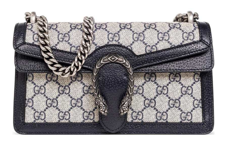 GUCCI Dionysus Canvas With Leather Crossbody Handbag, Shoulder Bag Women's Blue & Beige