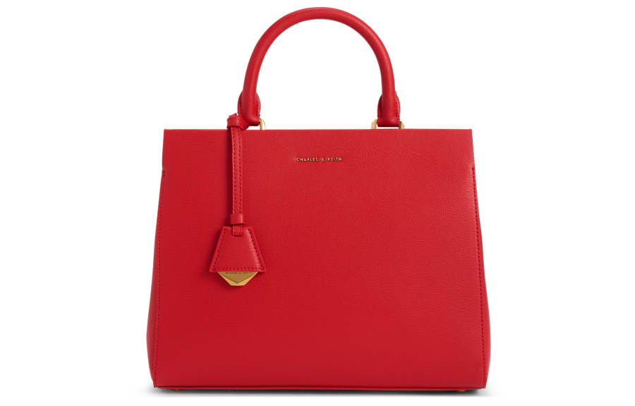 CHARLES&KEITH Wedding Leather Tote Bag, Shopping Bag, Charles & Keith Bag, Wedding Bag, Crossbody Handbag Large Women's