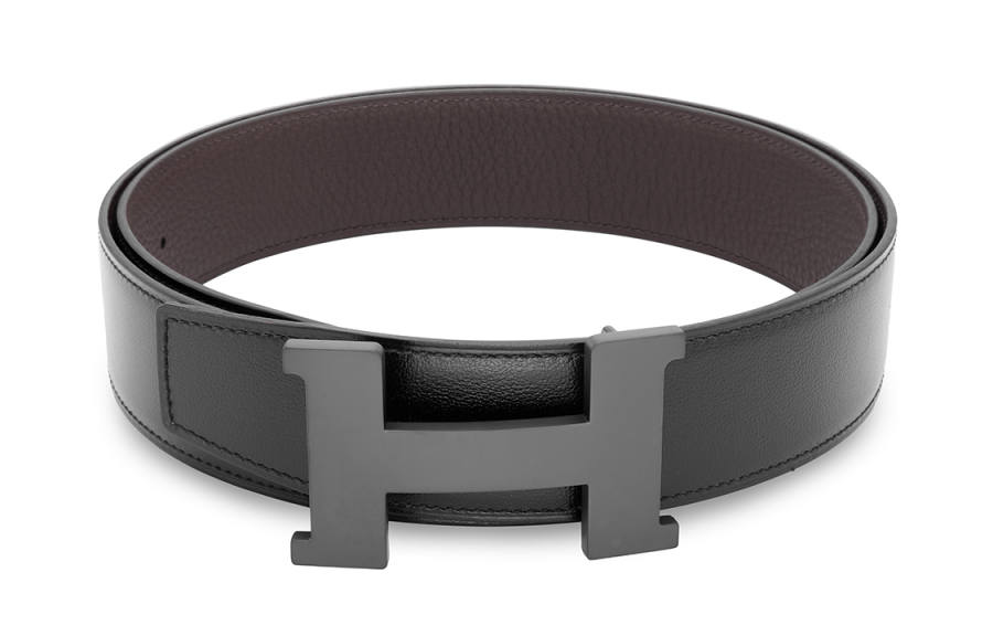 HERMES HERMES Constance Cow Leather Belts Men's Width 3.8cm