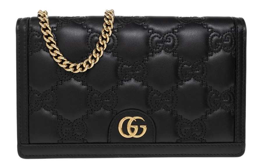 GUCCI Quilted Leather Crossbody Bags Mini Women's Black