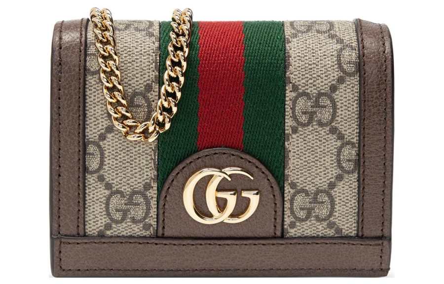 GUCCI Ophidia Leather Shoulder Bag, Crossbody Bag Women's Ebony & Brown