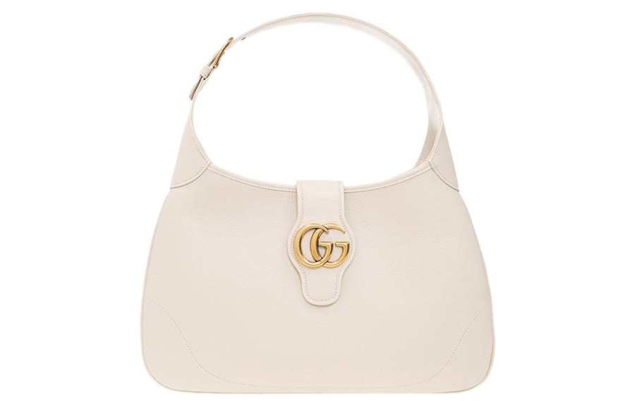 GUCCI Aphrodite Leather Crescent Bag, Handbag, Shoulder Bag, HOBO Bag, Shoulder Bag Women's White