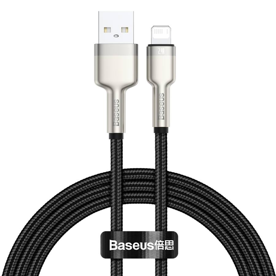 Baseus A To Lightning Metal Cafele Collection Apple USB To IP 2.4A 1m High Quality, Alloy Fast Charging Cables
