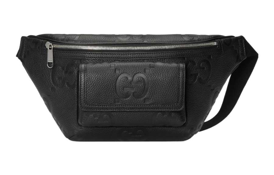 GUCCI Leather Sling Bag, Fanny Pack Men's Black