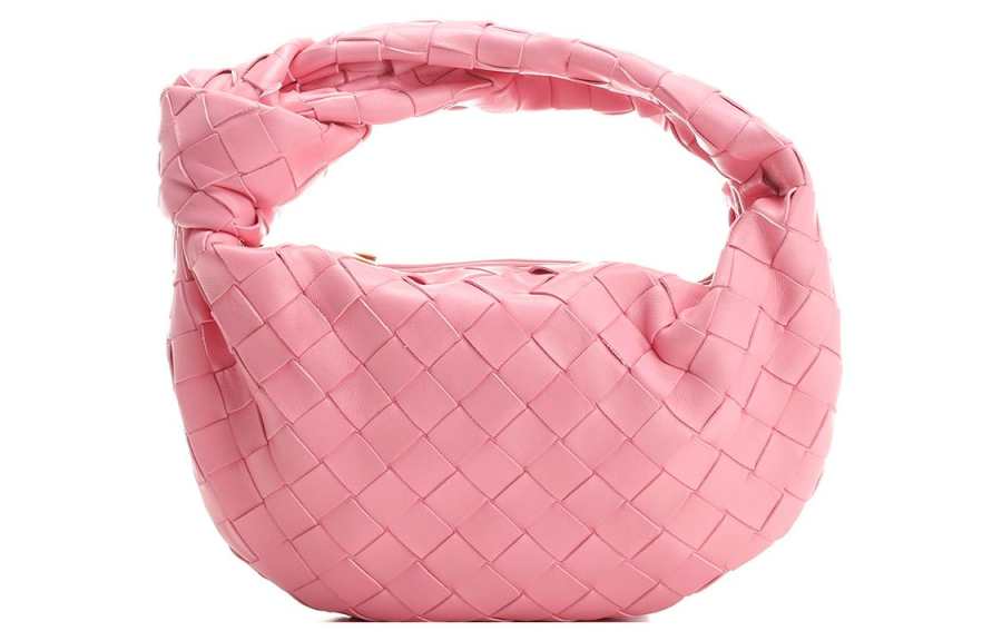 Bottega Veneta Jodie Top Handle Mini Intrecciato Pink