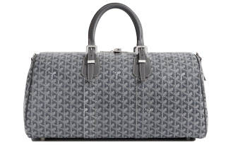 GOYARD Boston Canvas With Leather Portable Crossbody Bag, Travel Bag Unisex
