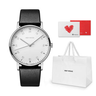 ISSEY MIYAKE Quartz Movement Cow Leather Strap Watch 39mm Unisex White Dial NYAJ001Y