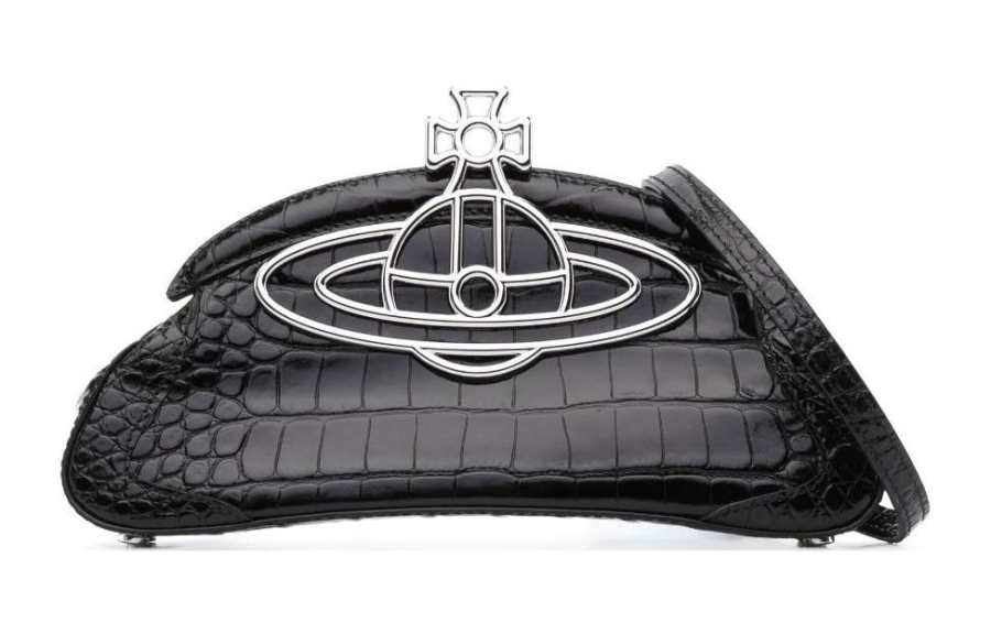 Vivienne Westwood Calfskin Shoulder Bag, Crossbody Bag, Clutch Regular Women's Black