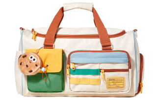 Miffy Nylon Crossbody Bag, Shoulder Bag, Luggage Bag, Travel Bag, Gym Bag Large Women's Green/Pink