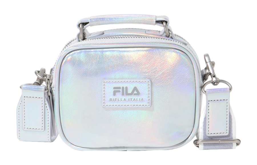 FILA Polyurethane Shoulder Bag, Crossbody Bag Mini Women's Silver