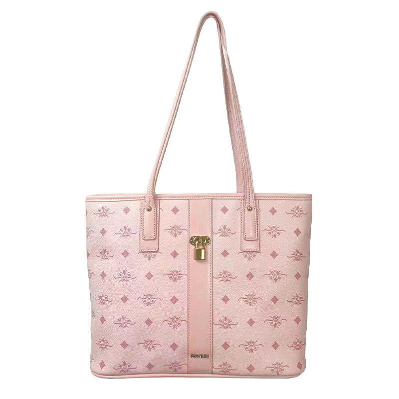 Mosiliri Artificial Leather Tote Bag, Shopping Bag, Laptop Bag, Shoulder Bag Women's Cherry Blossom Pink