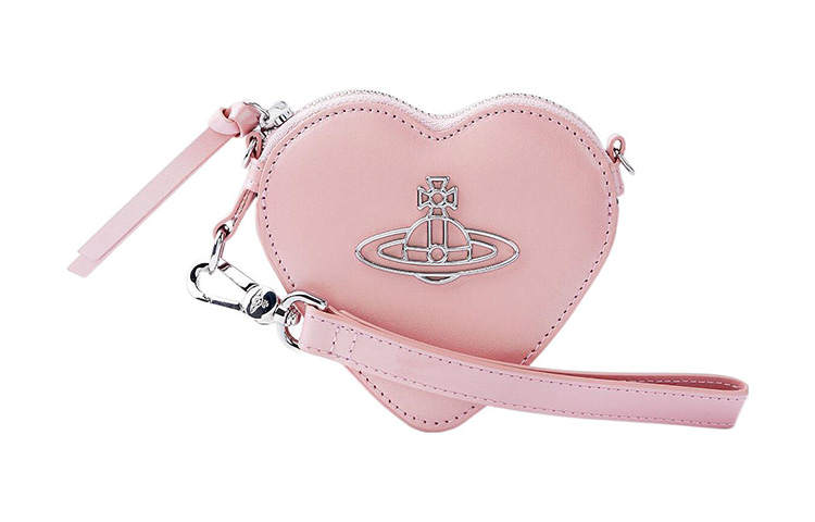 Vivienne Westwood Cow Leather Wrist Bag Clutch Women's Pink
