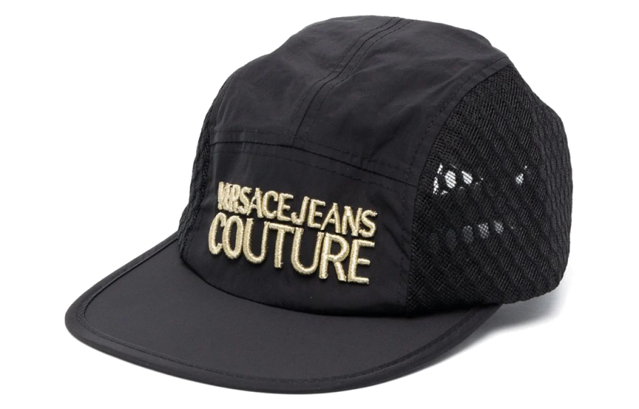 VERSACE JEANS COUTURE VERSACE Men Letter Embellished Baseball Cap Black