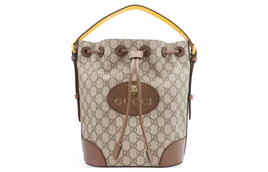 GUCCI Neo Vintage Canvas Bucket Bag, Handbag, Backpack Unisex Ebony/Brown