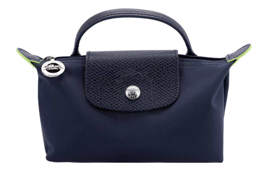 LONGCHAMP Recycled Canvas With Leather Dumpling Bag Handbag Small Women's Dark Blue