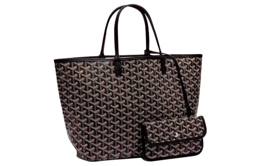 GOYARD Saint Louis Canvas Cotton Linen Blend With Cow Leather Combo Bag, Tote Bag, Shoulder Bag Regular Unisex