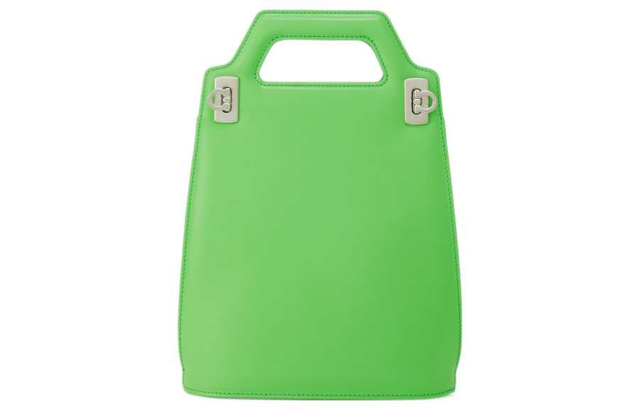 FERRAGAMO Cow Leather Shoulder Bag, Crossbody Bag, Handbag Mini Women's Green