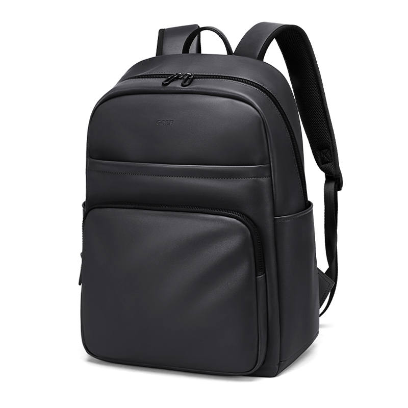 GOLF GOLF Synthetic Leather Backpack Large Men's Black/Dull Gray
