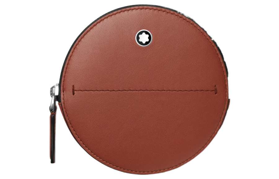 MONTBLANC Cow Leather Coin Clutch Men's Warm Brick Red