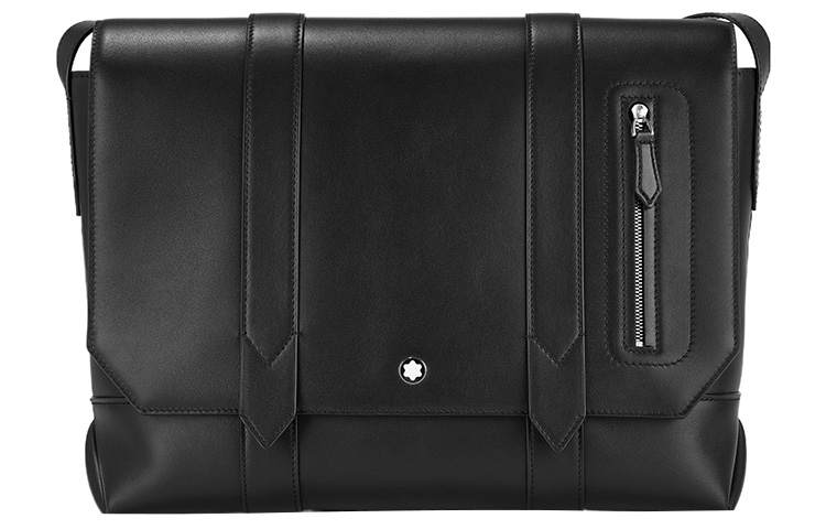 MONTBLANC Cow Leather Messenger Bag, Shoulder Bag, Crossbody Bag Regular Men's Black