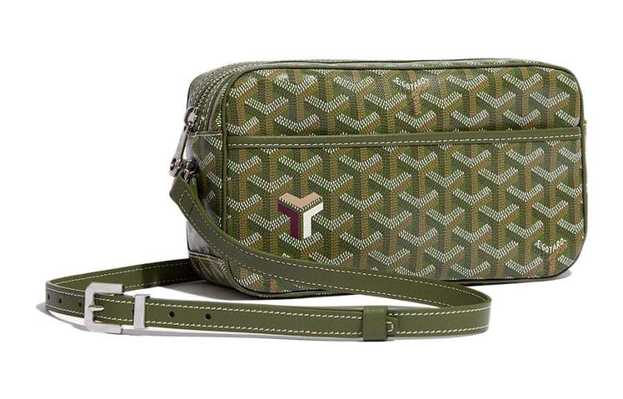 GOYARD Cap Vert Canvas With Leather Messenger Bag Camera Bag Shoulder Bag, Crossbody Bag Small Unisex Green/Khaki