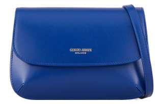 GIORGIO ARMANI ARMANI Leather Crossbody Bag, Shoulder Bag Mini Women's Electric Blue