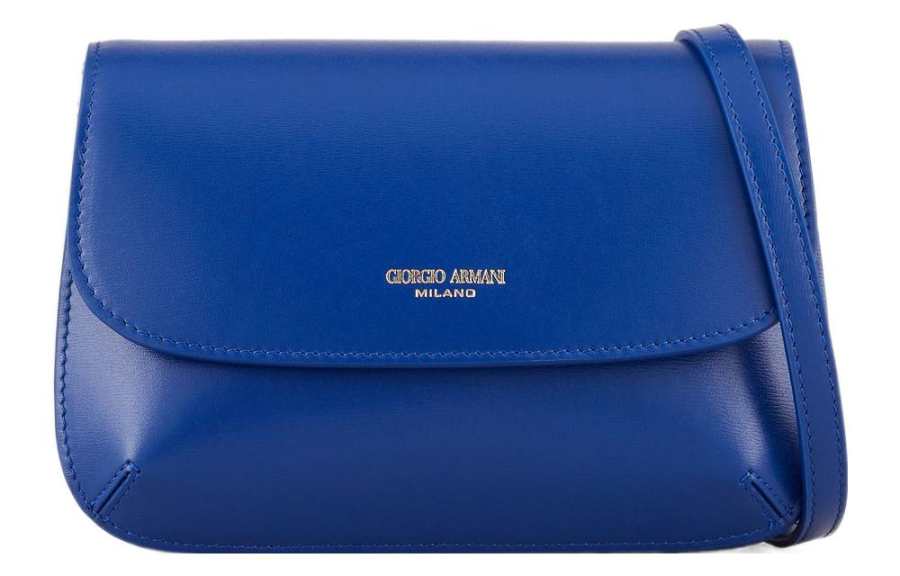 GIORGIO ARMANI ARMANI Leather Crossbody Bag, Shoulder Bag Mini Women's Electric Blue