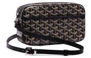 GOYARD Cap Vert Canvas With Leather Messenger Bag, Camera Bag, Shoulder Bag, Crossbody Bag Small Unisex Multicolor