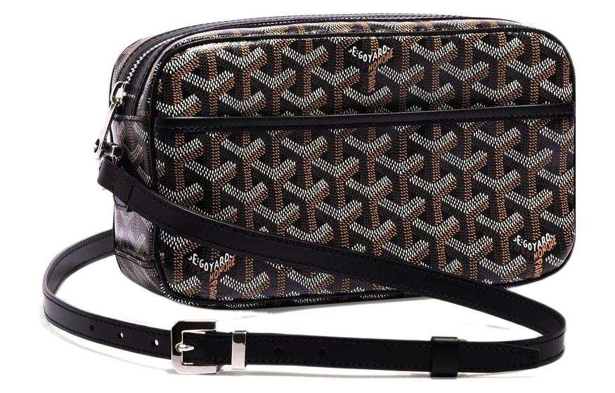 GOYARD Cap Vert Canvas With Leather Messenger Bag, Camera Bag, Shoulder Bag, Crossbody Bag Small Unisex Multicolor