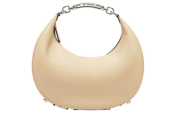 FENDI Fendigraphy Leather Crescent Bag Hobo Bag Handbag, Shoulder Bag Women's Brown