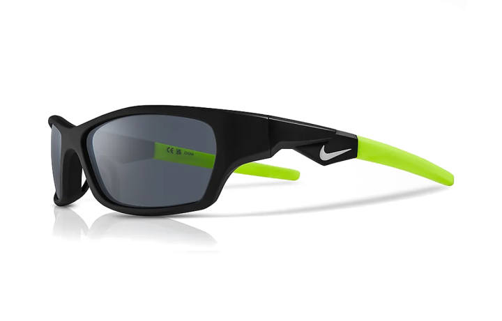 Nike Nike Brand Logo Injection Molded Irregular Shape Sunglasses Unisex Black, Green