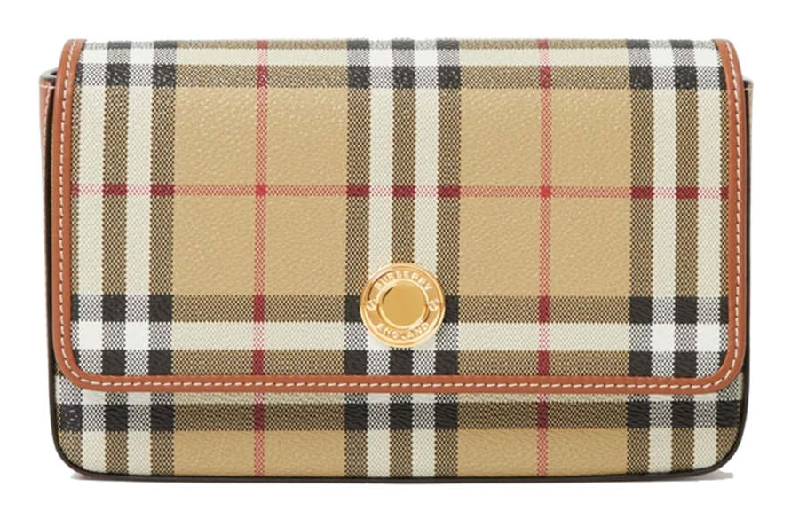 Burberry Leather Handheld Shoulder Bag, Crossbody Bag Regular Women's Beige