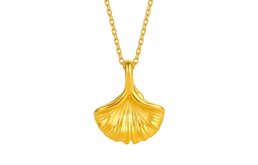 ZHOU LIU FU Ginkgo Pendant Necklace Lucky All The Best Elegant Refined Elegant Gift Chain Not Included Good Luck