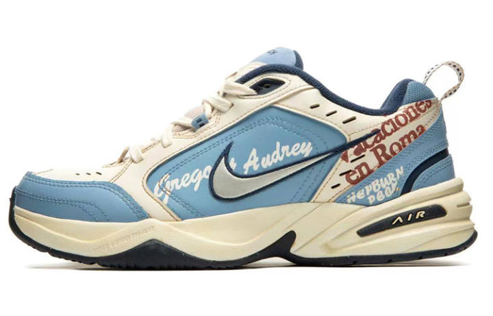 Nike Nike Air Monarch 4 Low top Vintage Basketball Shoes Unisex White Blue