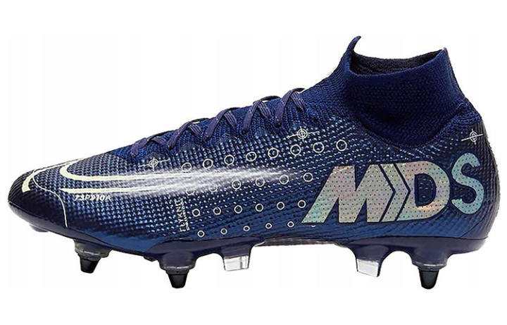 Nike Nike Mercurial Superfly 7 SG Soft Ground Slip Resistant Abrasion Resistant Soccer Shoes Men's Blue White