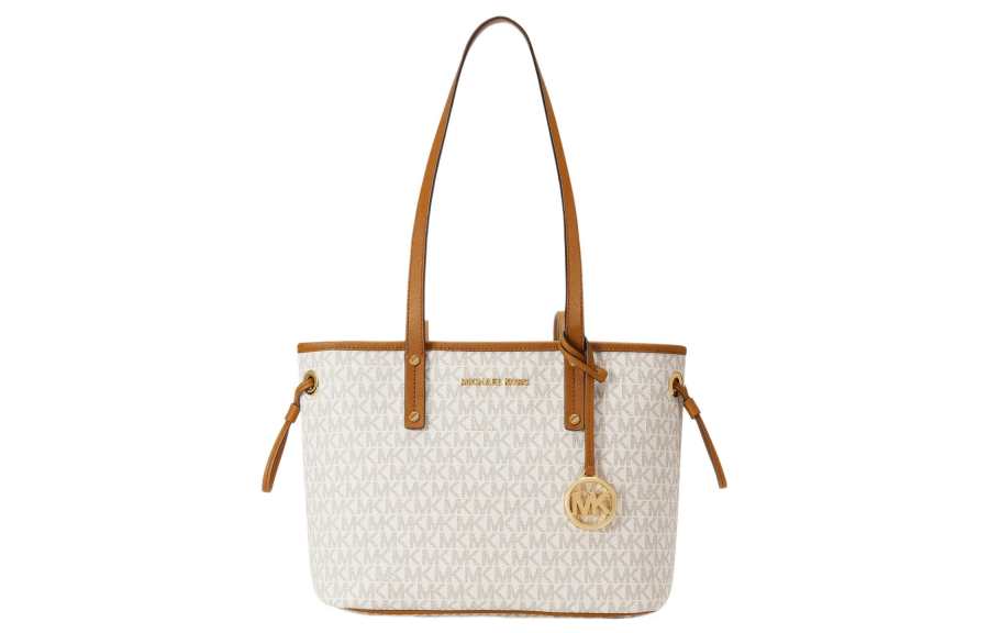MICHAEL KORS Jet Set Travel Leather Shoulder Bag Small Women's Vanilla White
