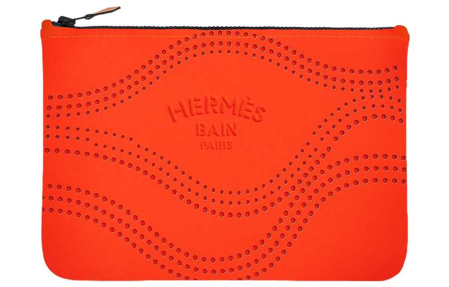 HERMES HERMES Neobain Waves Polyamide Clutch Medium Women's Orange